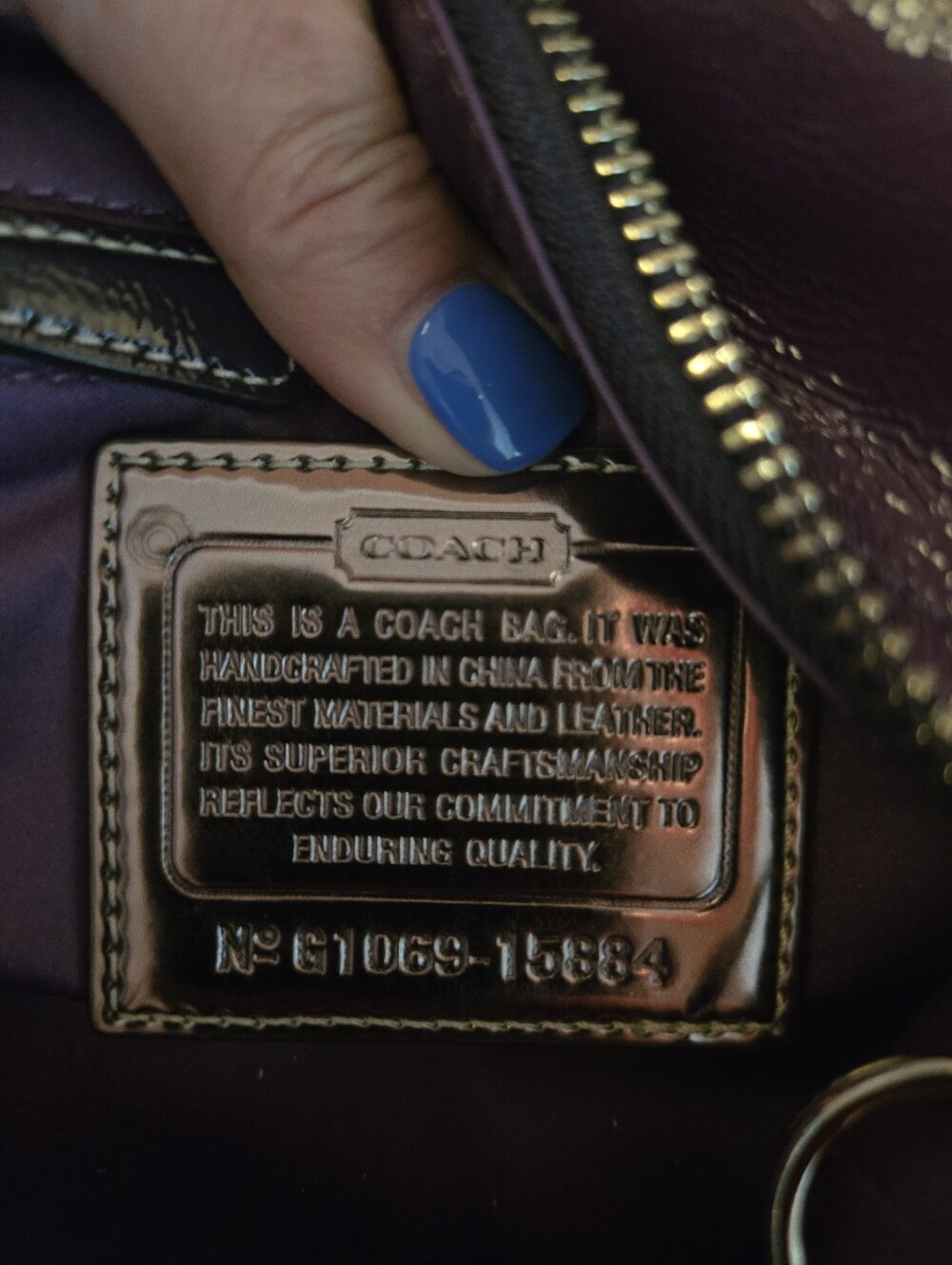 Vintage Coach Poppy Purple Plaid Satchel with Purple Trim - Picture 6 of 6